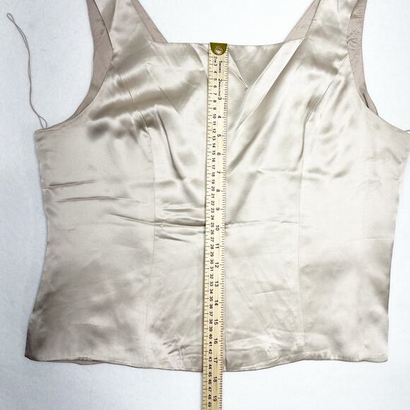 Vtg Adrianna Papell Shell Tank Tunic 100% silk sleeveless Beige Women's Medium - Picture 15 of 16